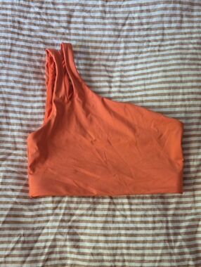Fabletics One-Shoulder Orange Sports Top